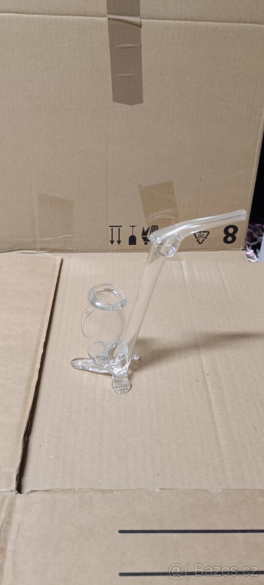 Designová skleněná váza / dekorace – ručně tvarované sklo - 7