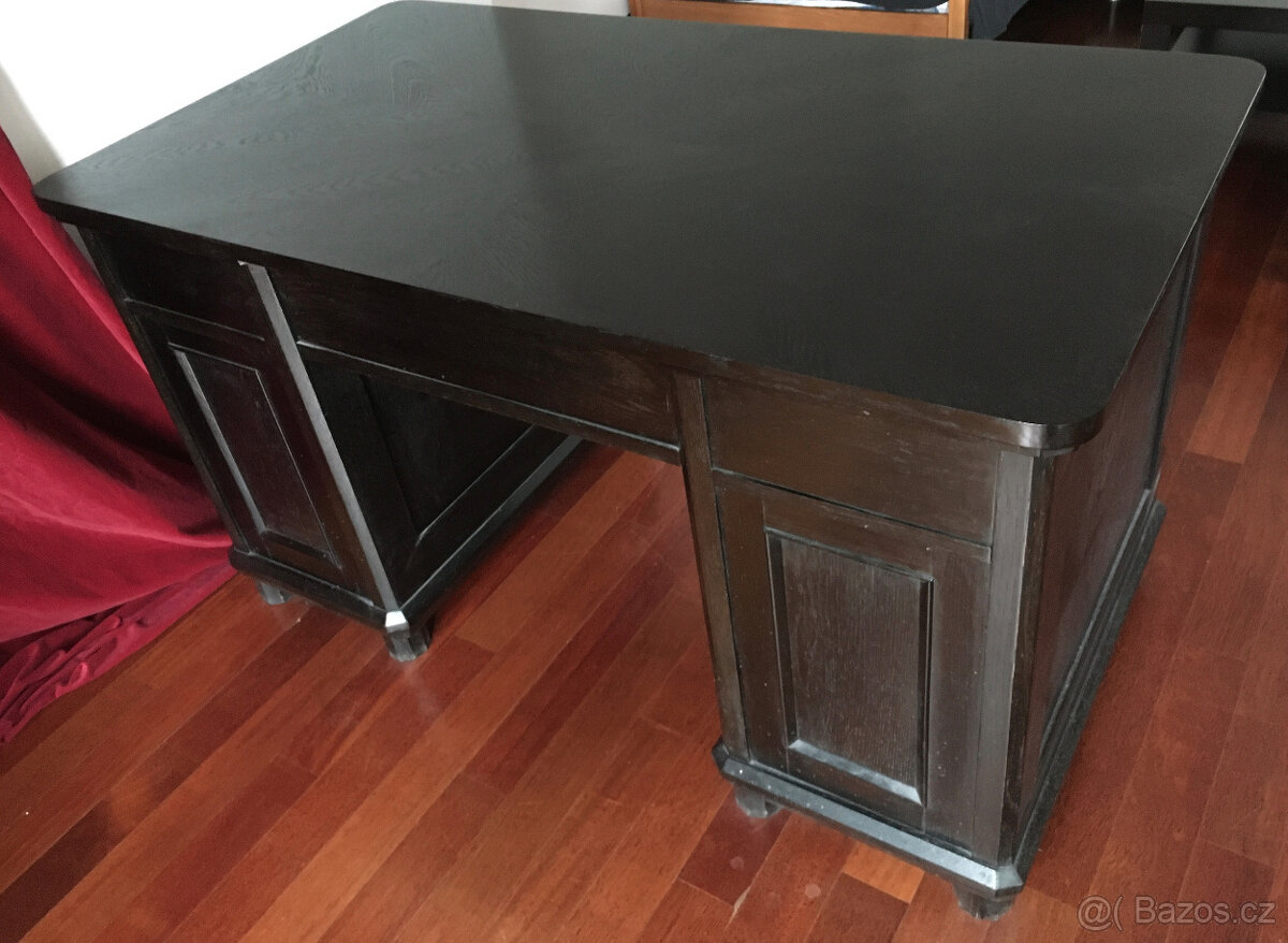 Starožitný černý pracovní stůl - 7