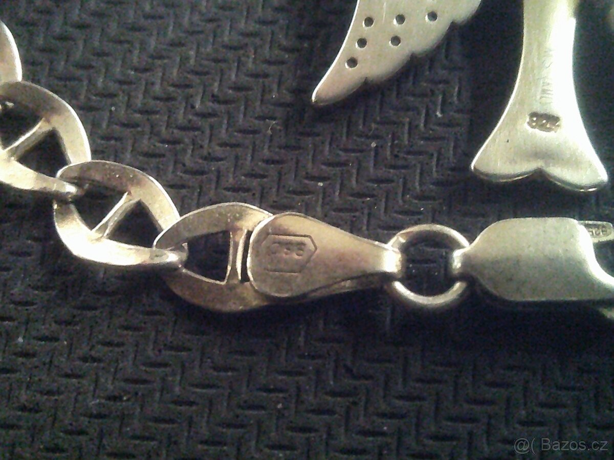 Stříbrný řetízek + stříbrný přívěšek anděl - 7