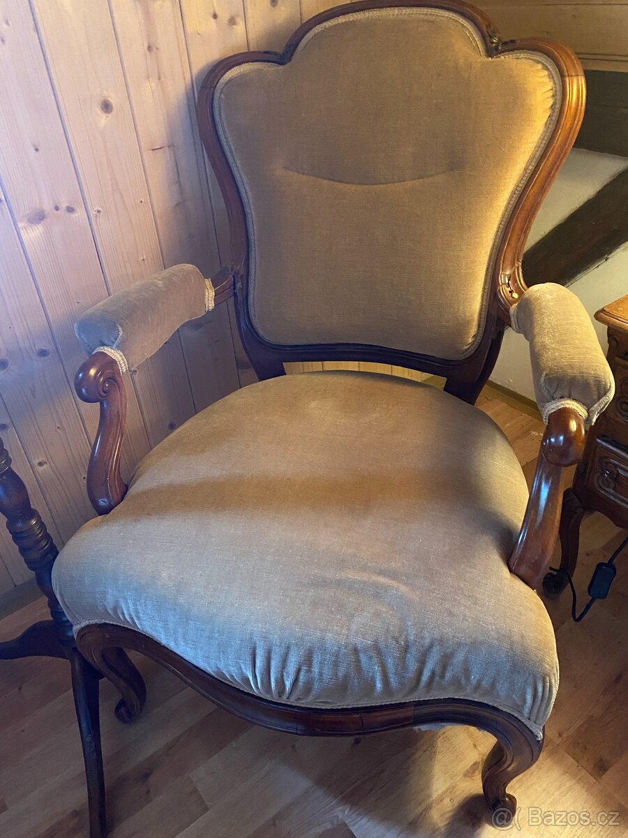 Starožitné křeslo křeslo ve stylu Biedermeie - 7