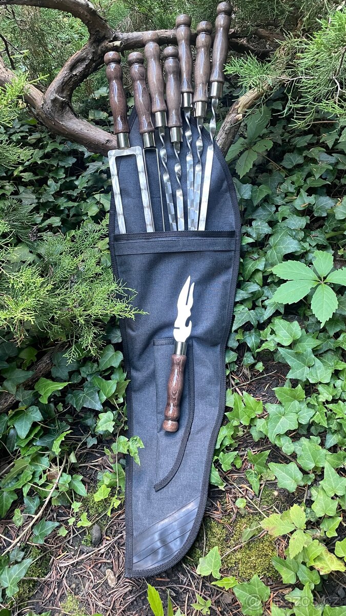 Sada špízů v pouzdře s vidličkou a dvojitými špízy - 7