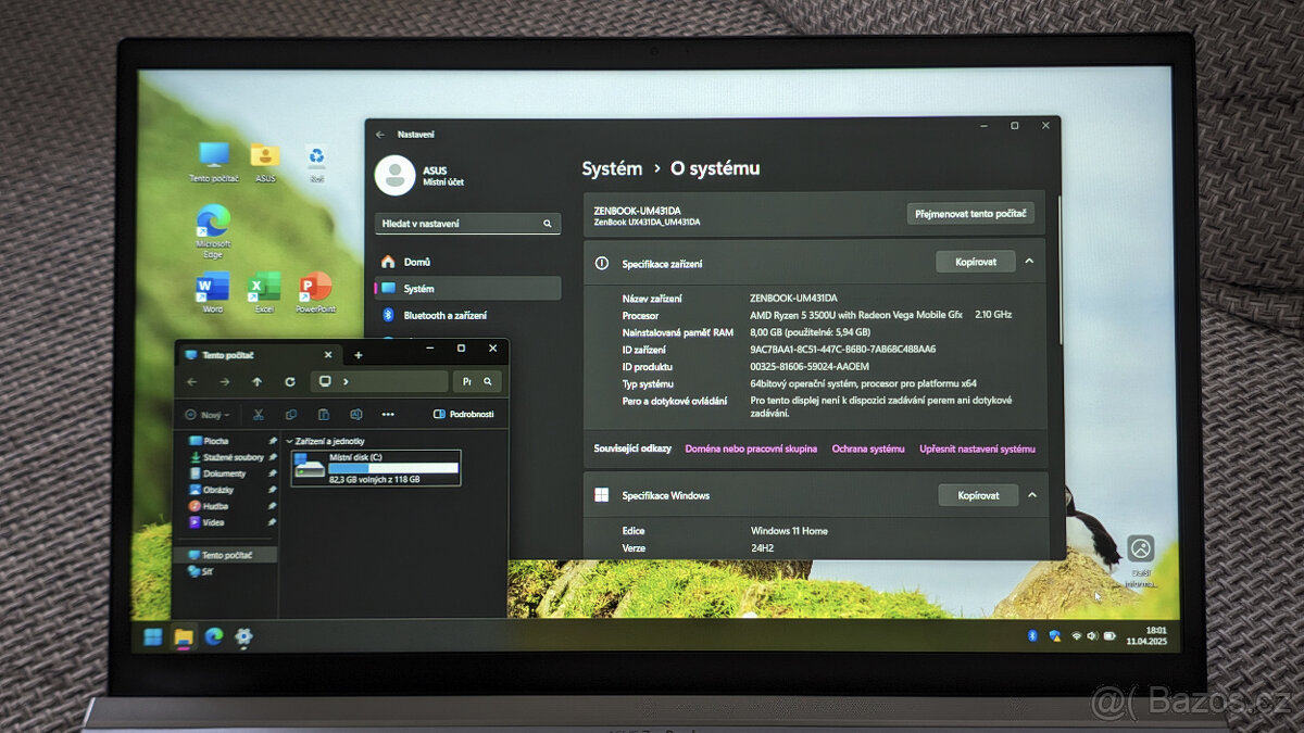 Asus Zenbook UM431D /Ryzen 5, 8GB RAM, 128GB SSD/ - 7