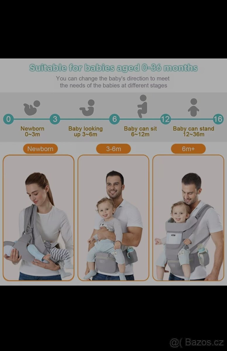 Ergonomické dětské nosítko s hip-sedadlem - 7