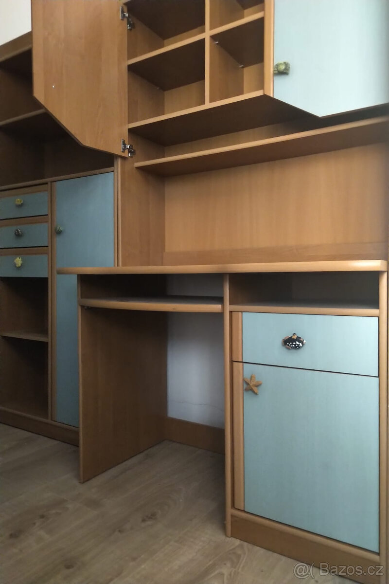 Dětské skříně a stůl mořský svět - 7