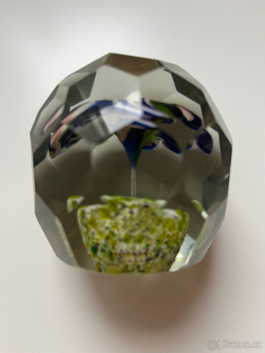 Starožitné krásné těžítko, broušené sklo - 7