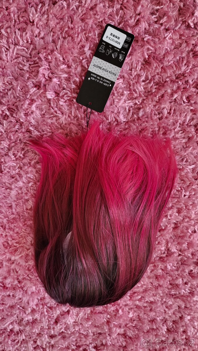 Paruka mikádo růžové ombre nová - 7
