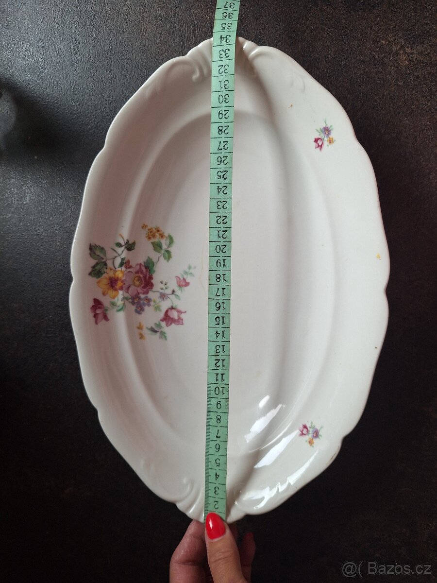 4 oválné porcelánové talíře - 7
