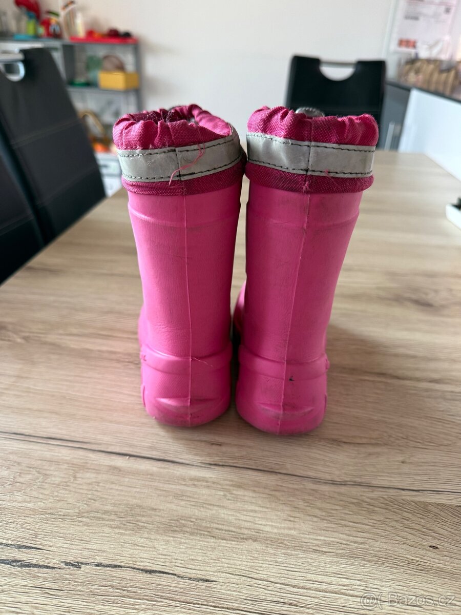 Demar dětské zateplené holínky MAMMUT, růžové 26/27 - 7