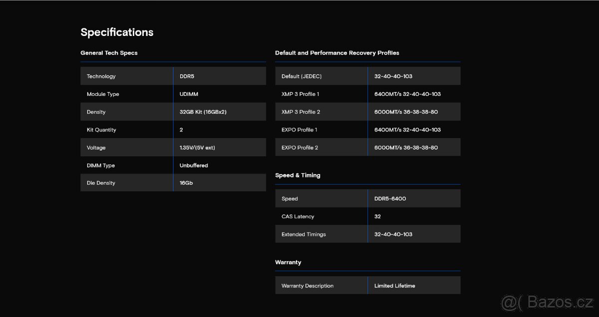 Crucial Pro OC Gaming 32GB 2x16GB KIT DDR5 6400MHz CL32Black - 7