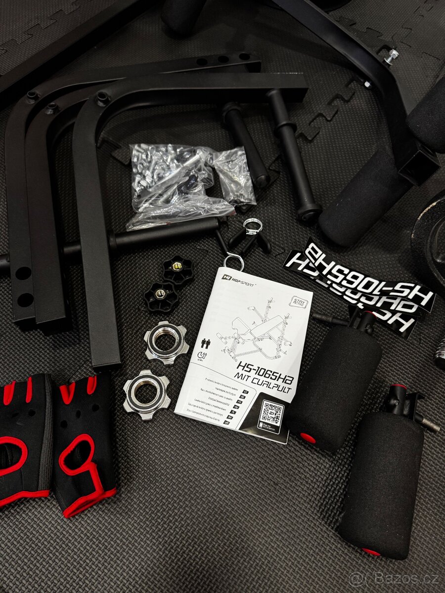 Posilovací lavice HS-1065HB PRO a činky - 7
