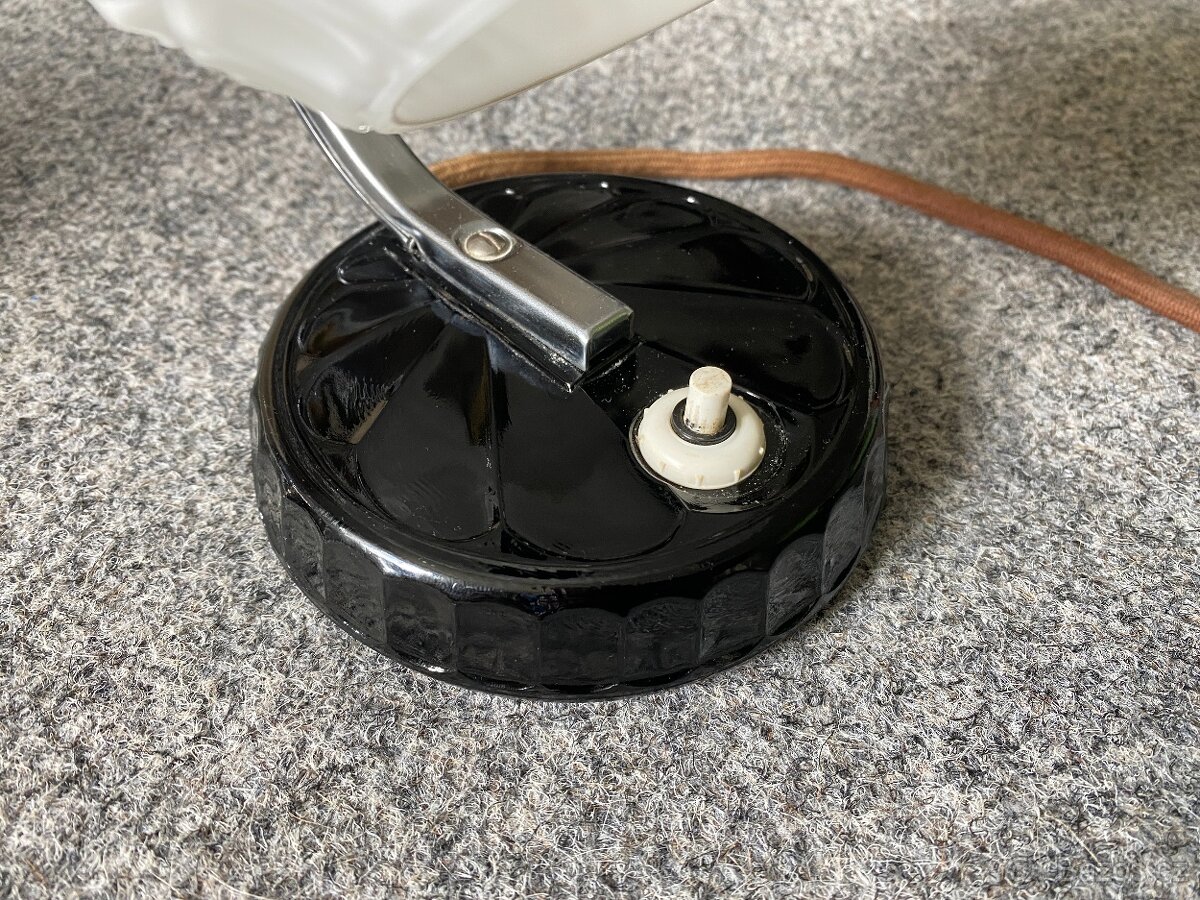 lampa lampička Art deco lampička chrom svítidlo staré - 7