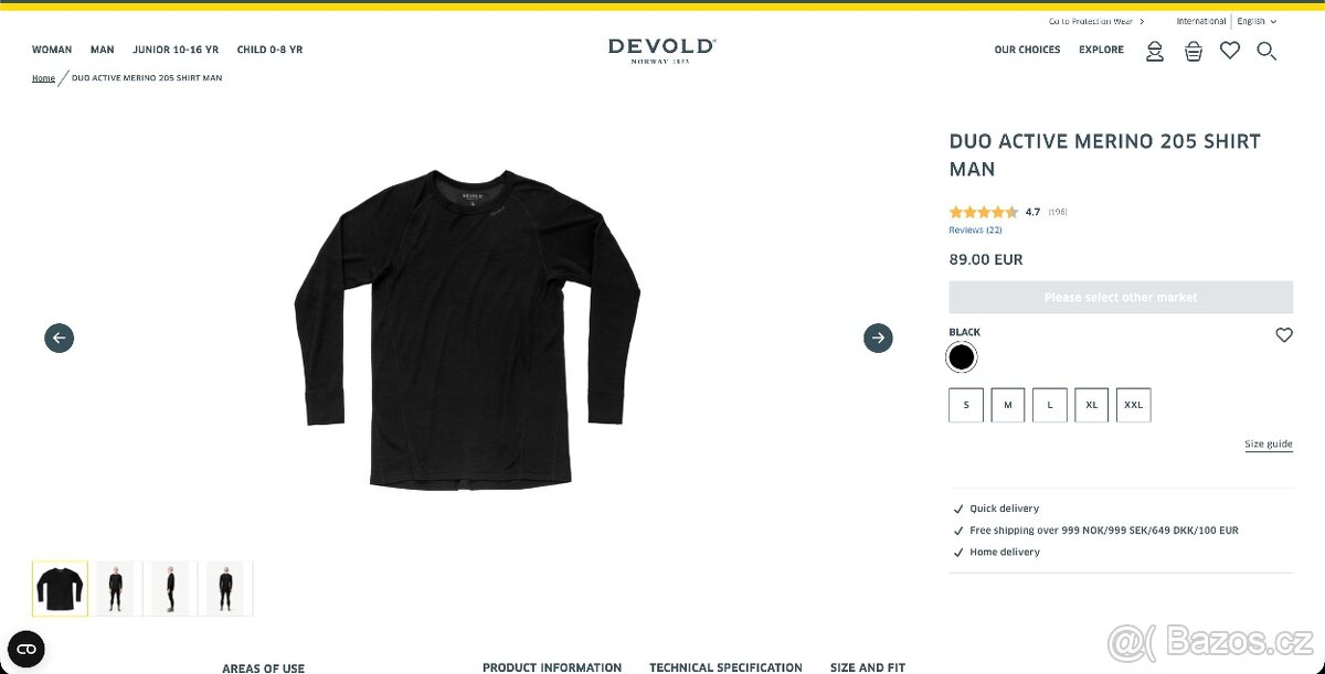 Tričko Devold Duo Active Merino 205 Shirt Man - M černá - 7