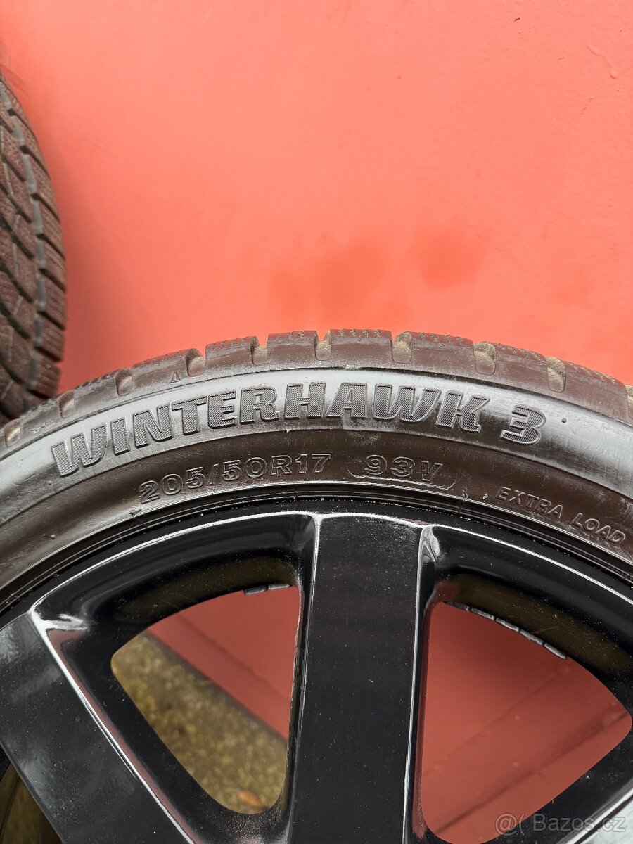 Alu kola VOLKSWAGEN , 5x112 r17 , zimní pneu 205/50 r17 - 7