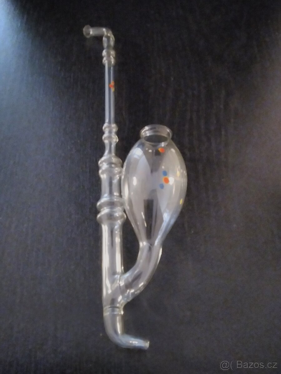 Skleněná fajfka, retro - 7