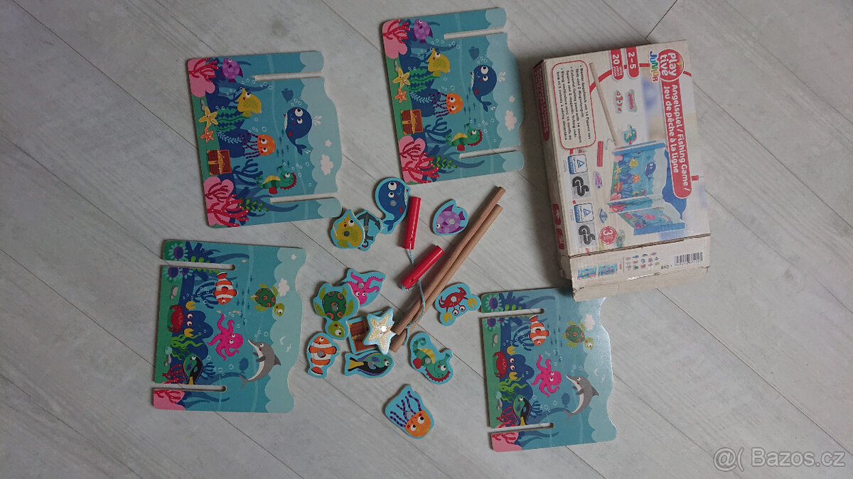 KOMPLET dřevené pro děti 0-4r +2x puzzle Krteček,koníci, ber - 7