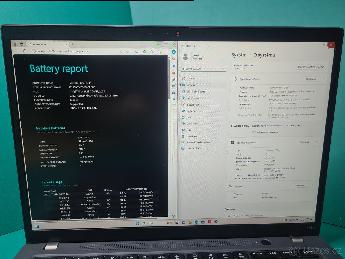 Lenovo ThinkPad p14s g4 i7-1240p 16/512GB√FHD√1r.záruka√DPH - 7
