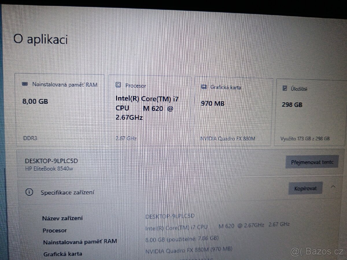 Notebook HP EliteBook 8540w win 10 Pro - 7