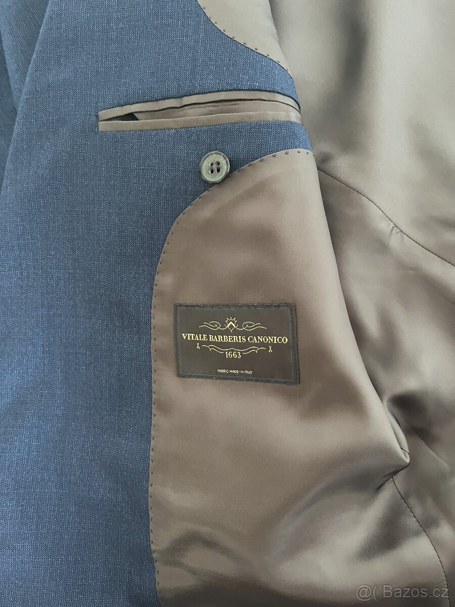 Nový vlněný oblek Suitsupply Lazio Blue vel. 50 - 7