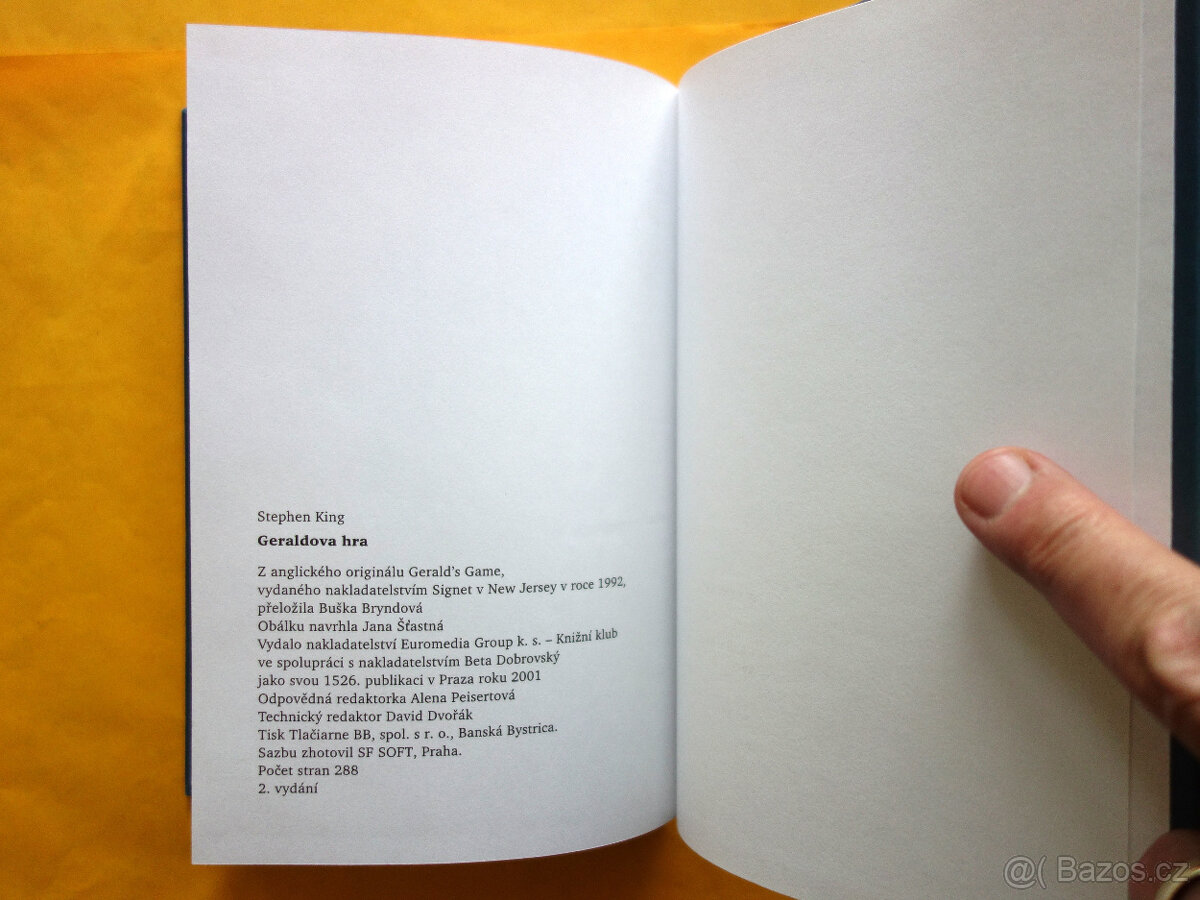 Stephen King - Geraldova hra / Beta-Dobrovský 2001 / TOP - 7