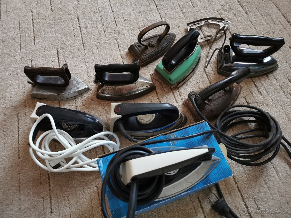 Staré žehličky, sada 11 ks nebo jednotlivě - 7