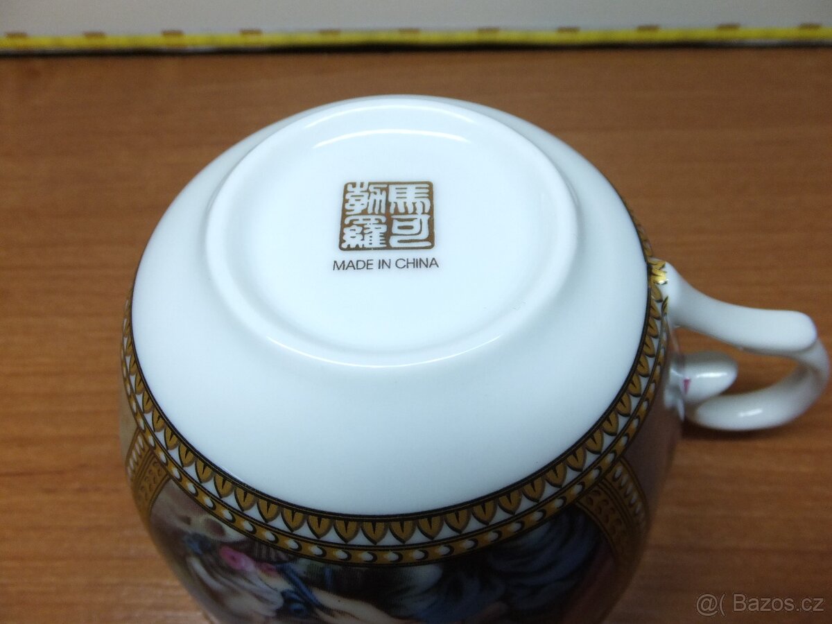 Krásný šálek s podšálkem, Čínský porcelán značený. - 7