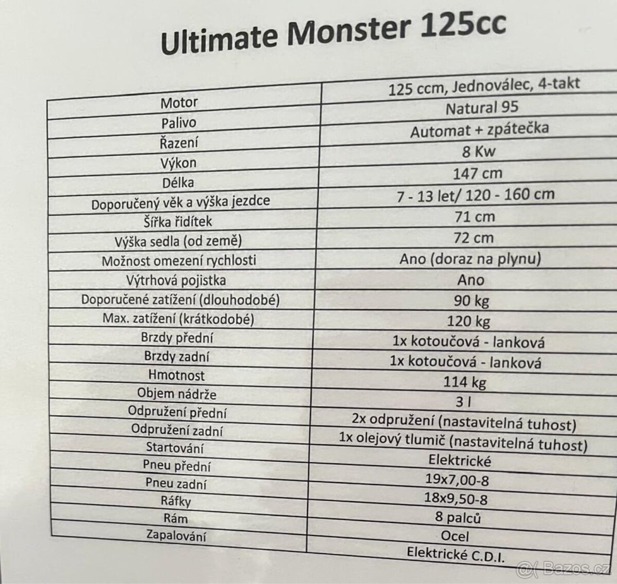 Čtyřkolka Ultimate Monster 125ccm - 7