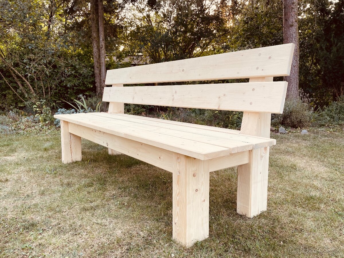 Masivní dřevěná lavice - 7