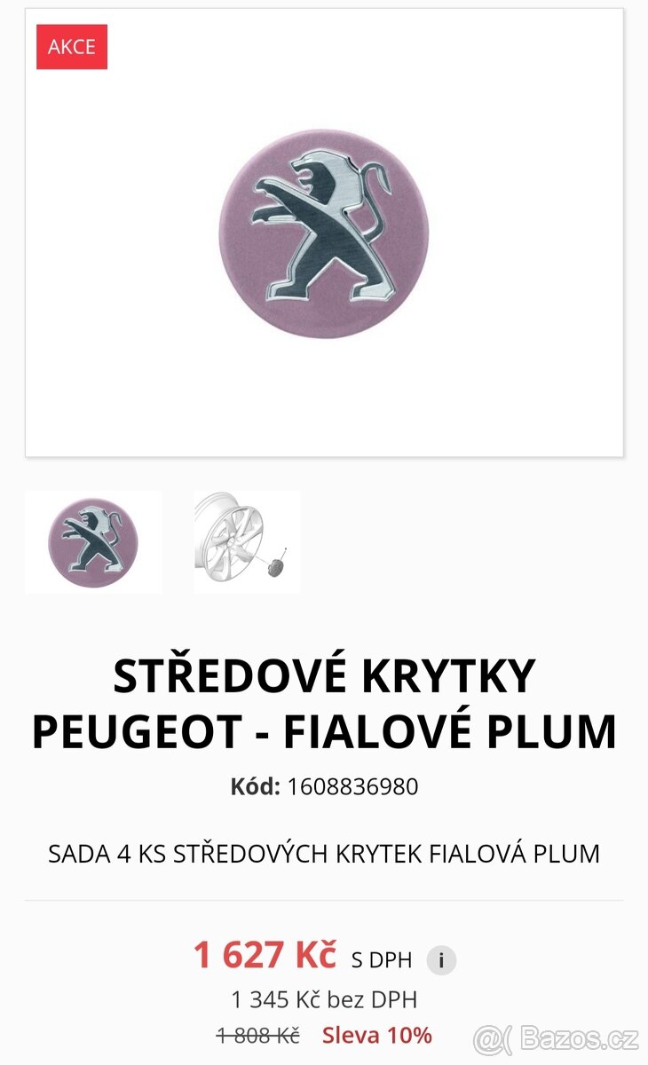 Stredove krytky kol peugeot - 7