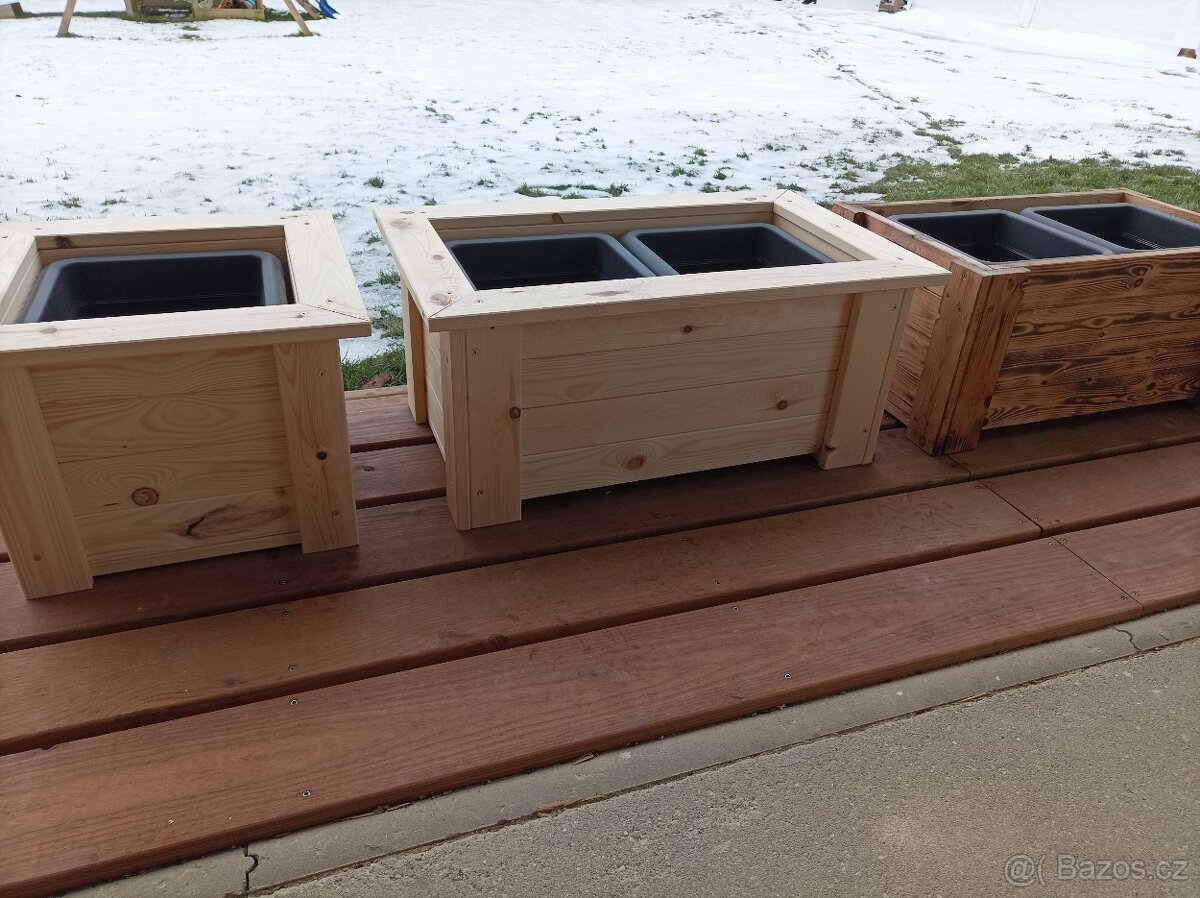 Dřevěný květináč, truhlík, skladem - 7