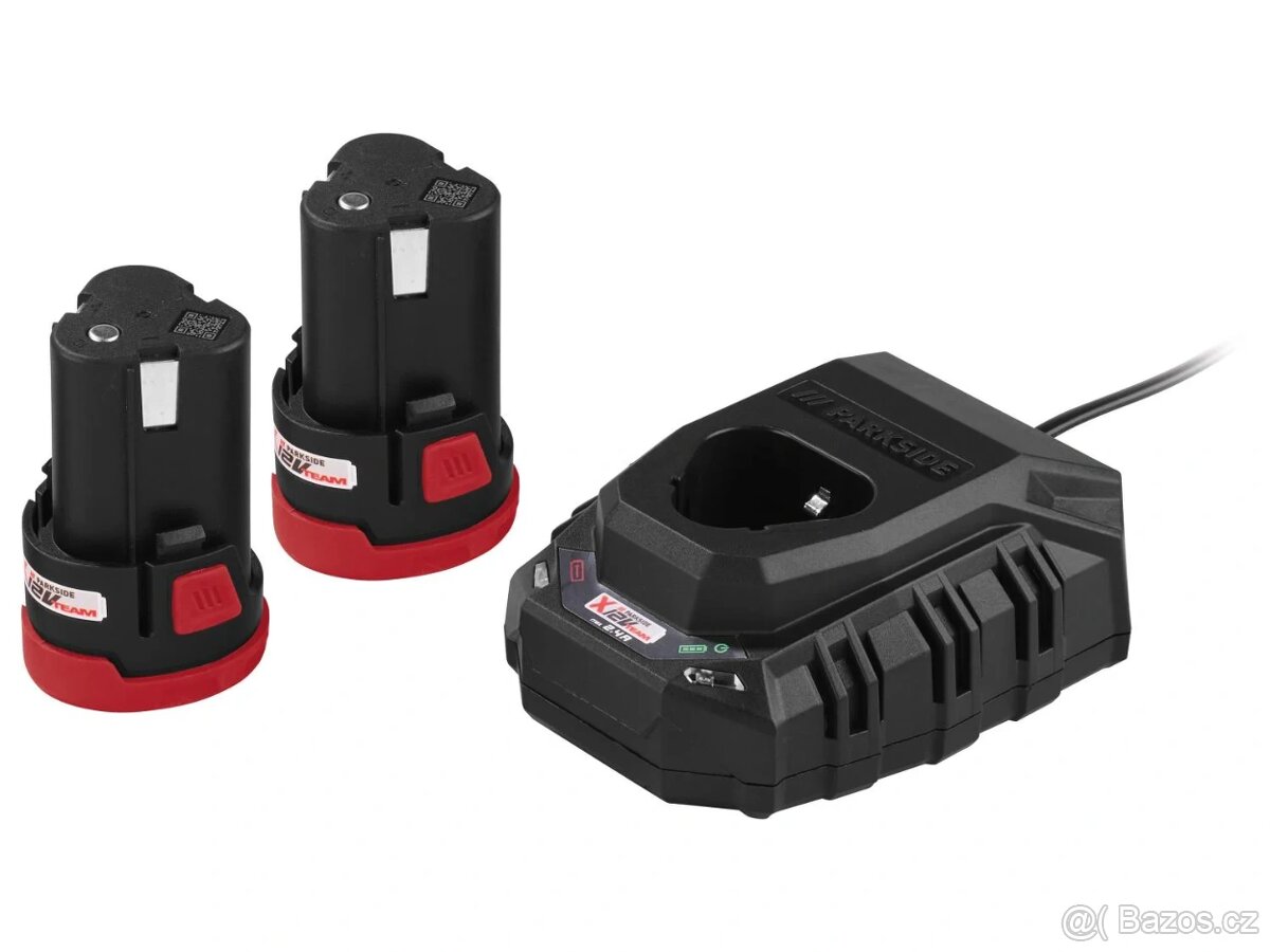 Nová sada 12V šroubovák + utahovák + 2 baterie + nabíječka - 7