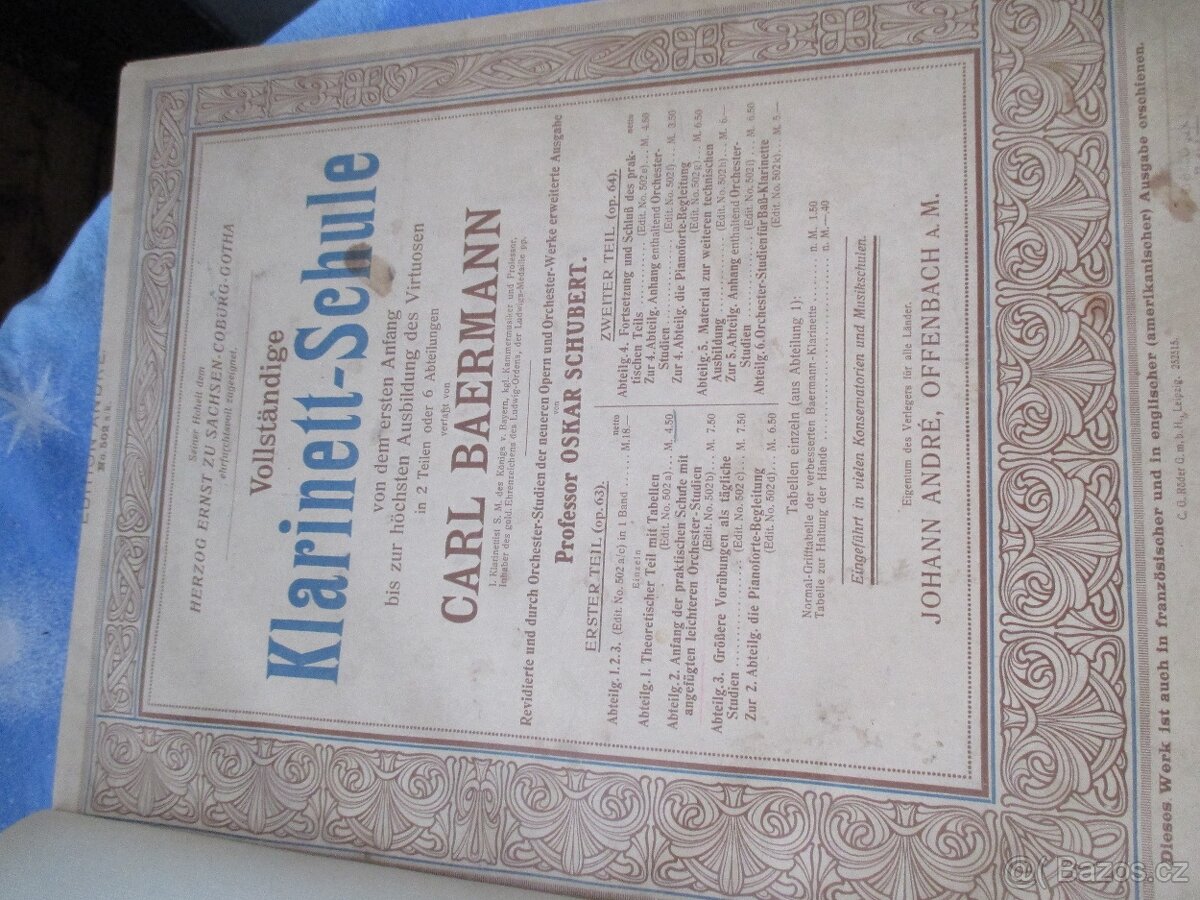 Noty na klarinet-starožitnost - 7