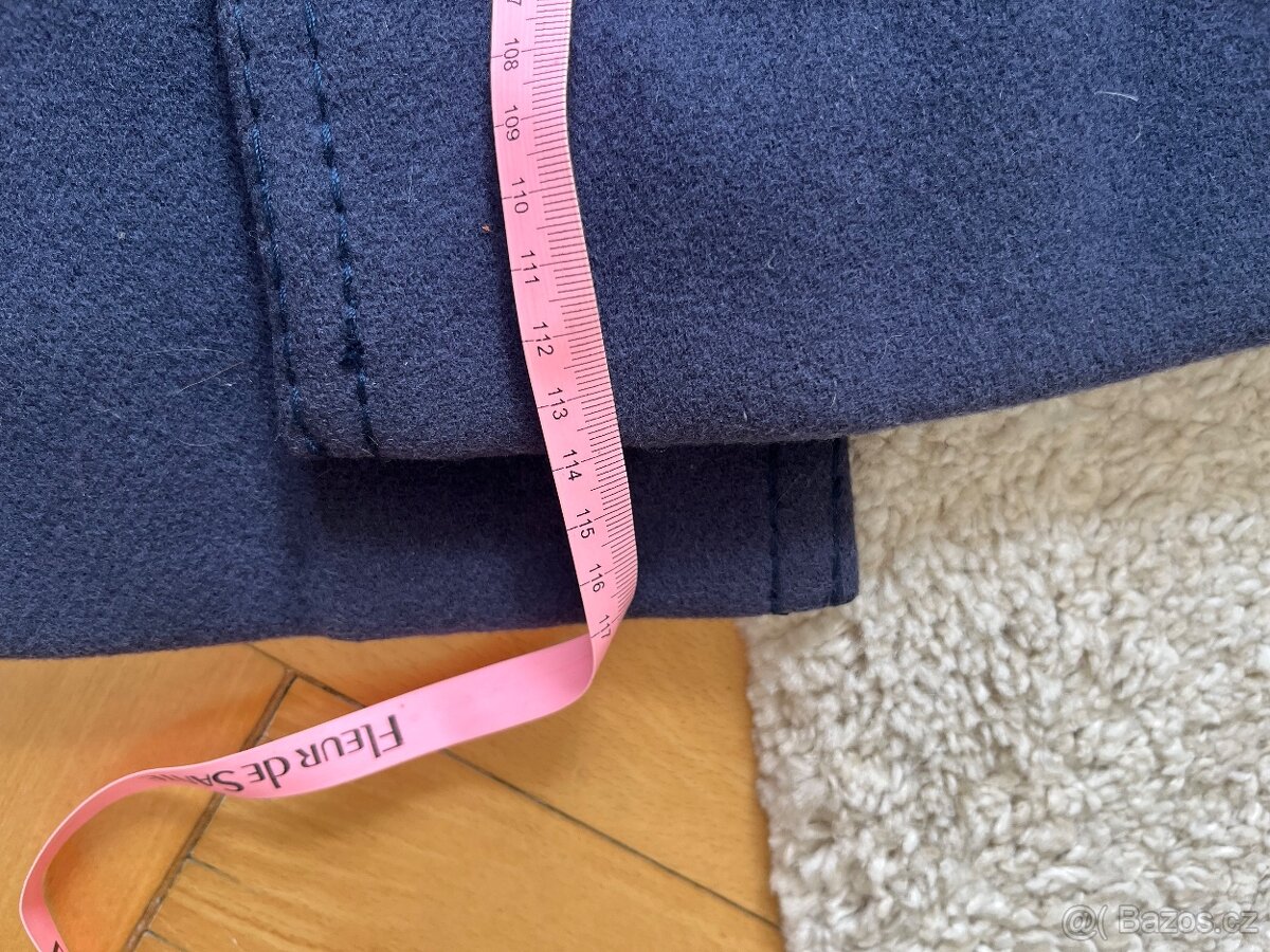 Vlněný vintage kabát s norkovou kožešinou M - 7