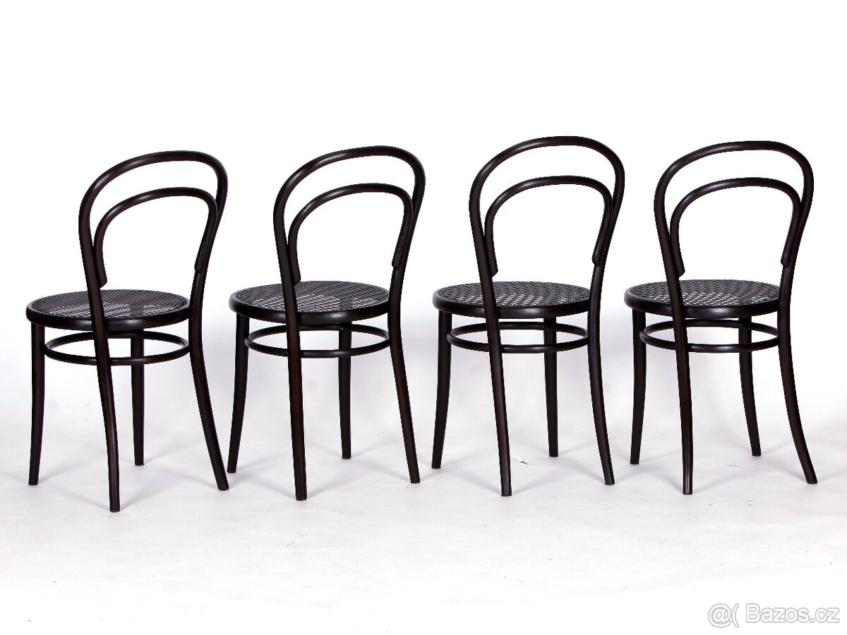 Ikonické židle TON No 14 s umělým výpletem, 4 kusy. - 7