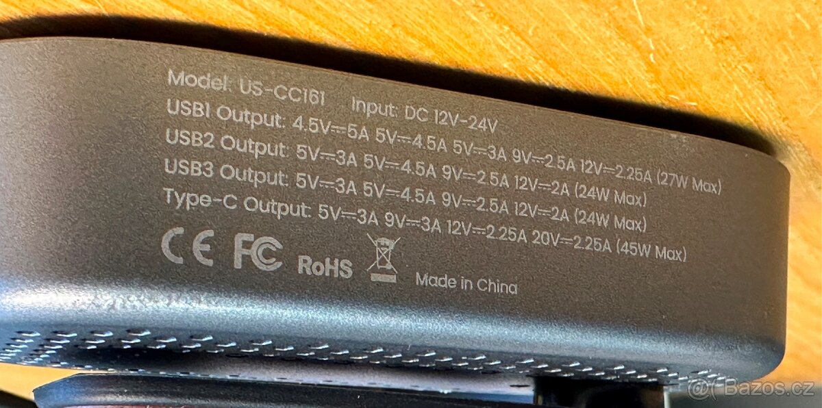 Značková nabíječka do auta 156W, 3x USB + USB-C + CL, NOVÁ - 7