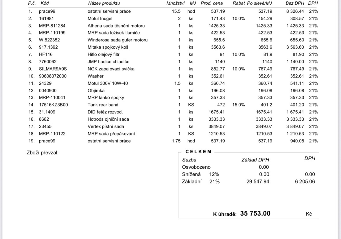 Honda CRF450 2012 - komplet servis - 7