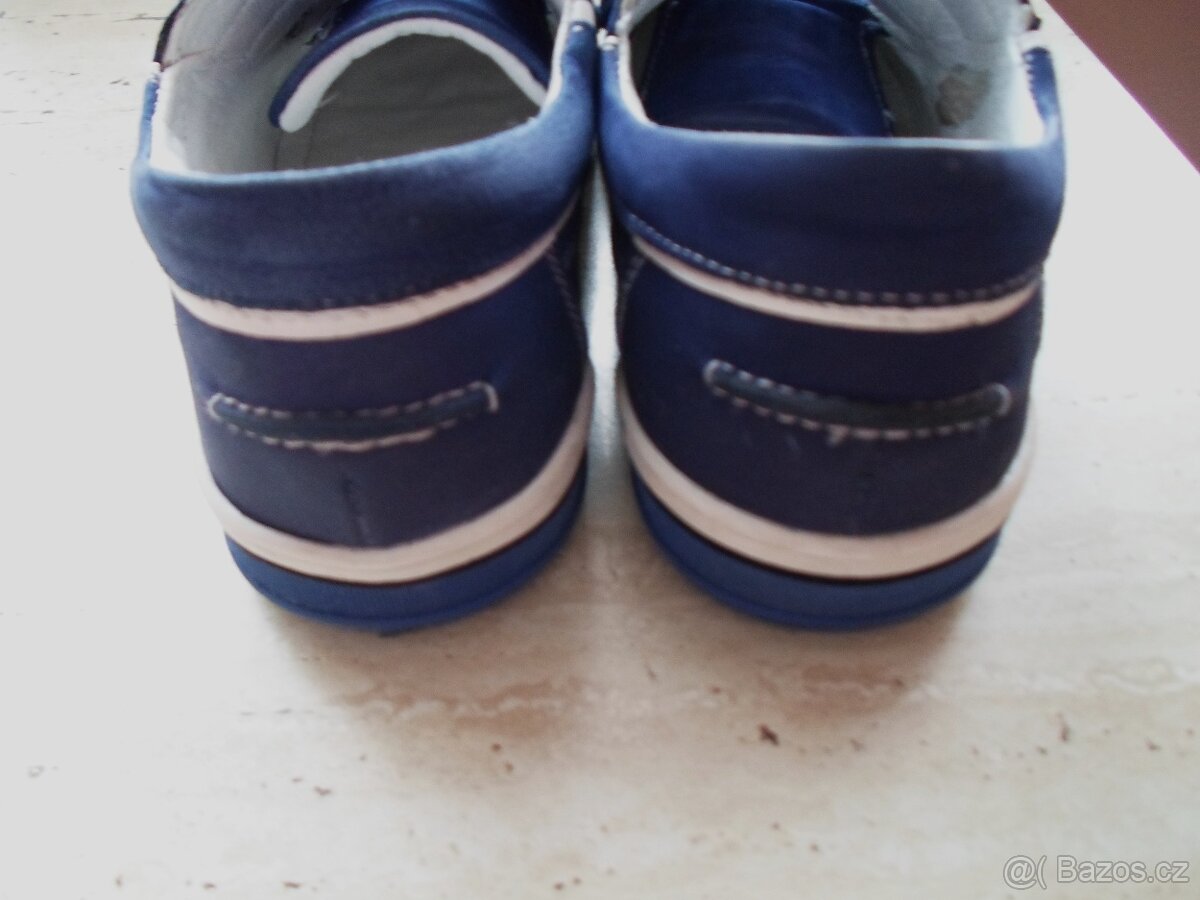 Modré bílé boty polobotky kožené - 35 - 7