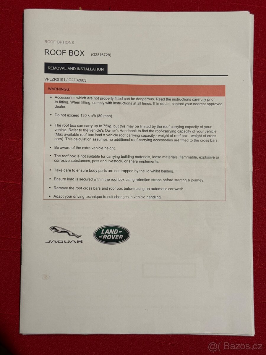 Střešní box Land Rover 400l. - 7