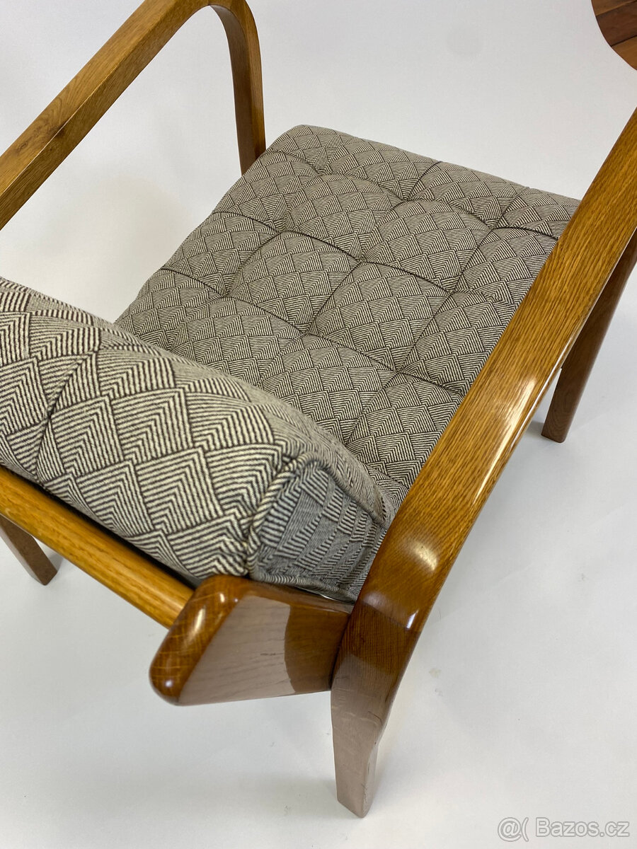 Krásná křesla Kropáček po renovaci, dub, šelak TOP - 7