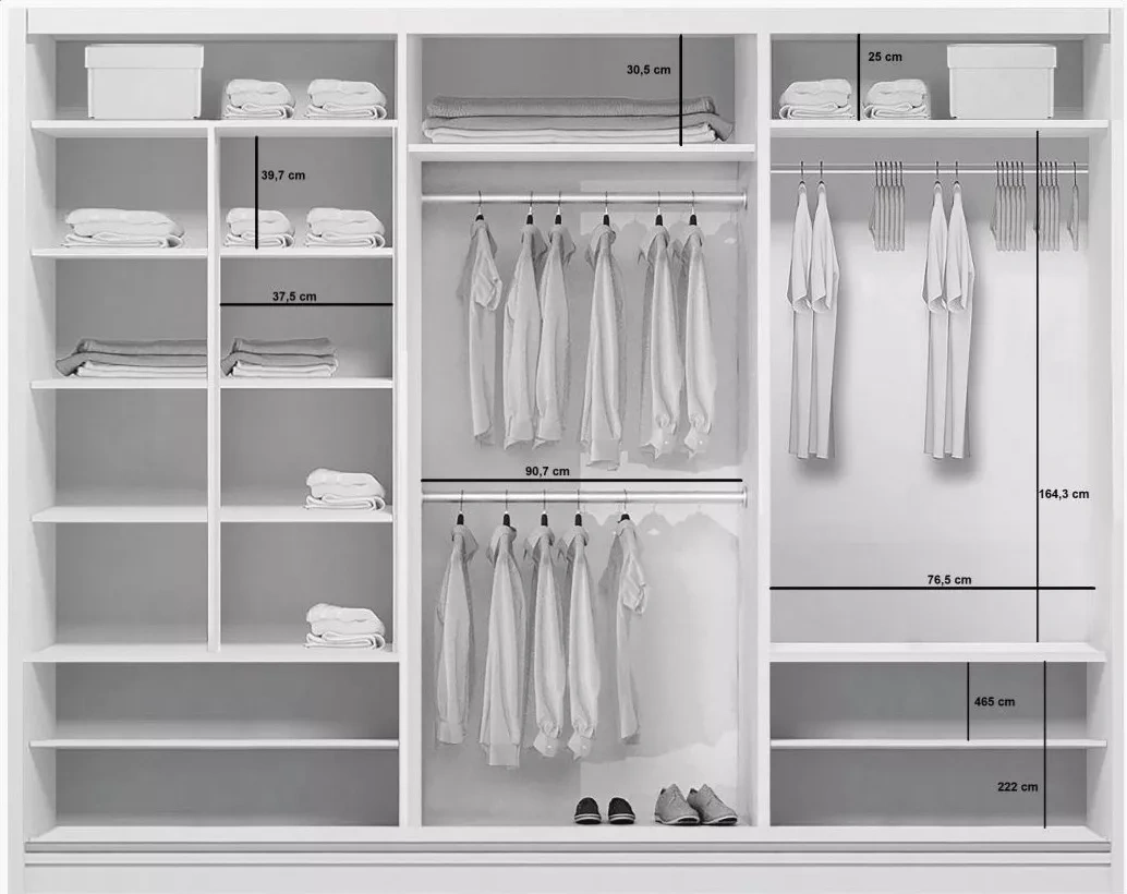 Prodám šatní skříň 250 cm - bílá - 7