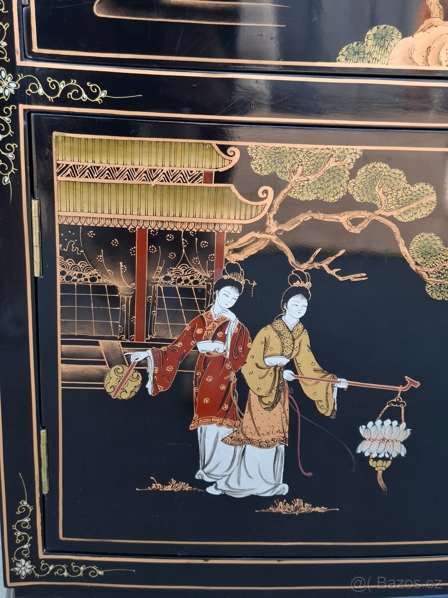 Ručně malovaná čínská masivní komoda - 7