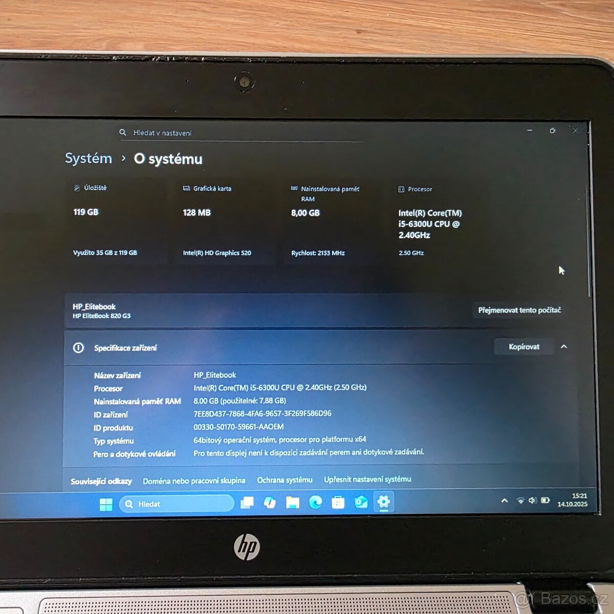 Notebook HP EliteBook 820 G3 Windows 11 - 7