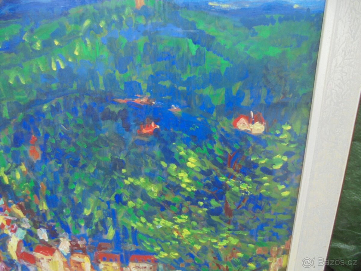 OBRAZ OLEJ NA KARTONU-KARLOVY VARY - 7