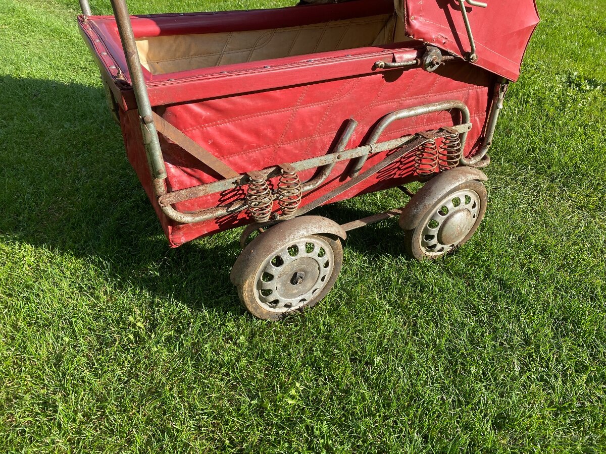 kočárek starý dětský kočárek pérák retro dětský kočárek - 7