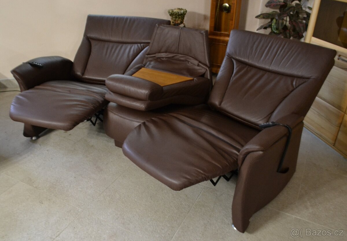Kožená sedací souprava 3+1, elektrické polohování. TOP - 7