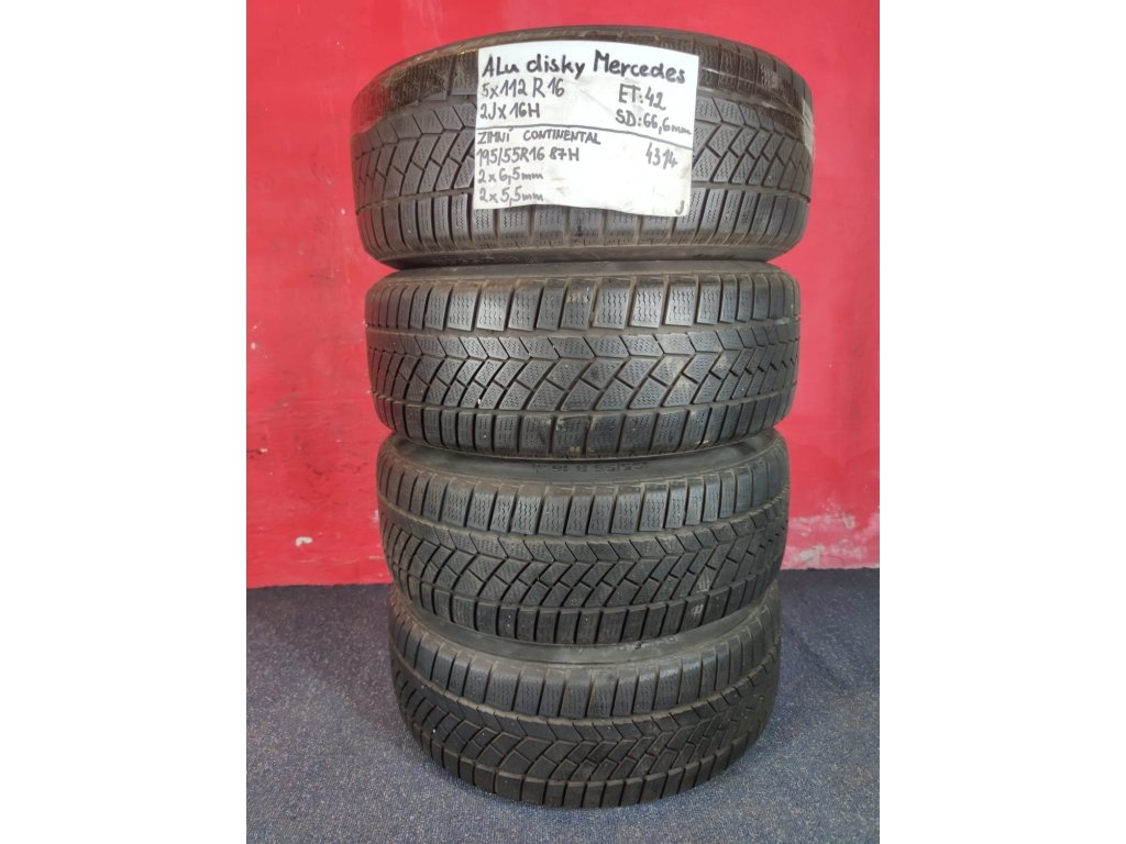 ALU disky originál Mercedes 5x112 R16 7,5Jx16H ET 42 se zimn - 7
