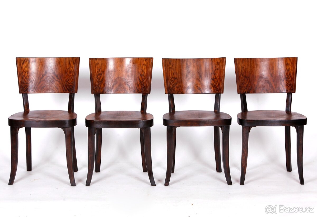 4x luxusní židle BERNKOP. ořech, 1930. - 7