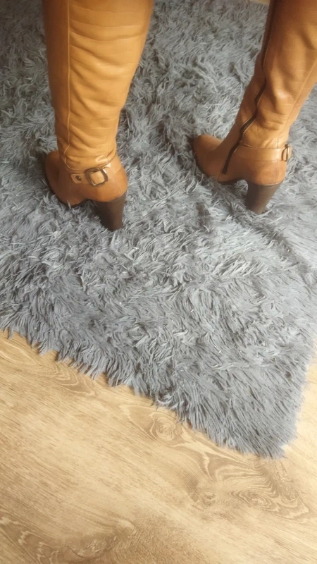 Krásné hnědé kozačky po kolena - 7