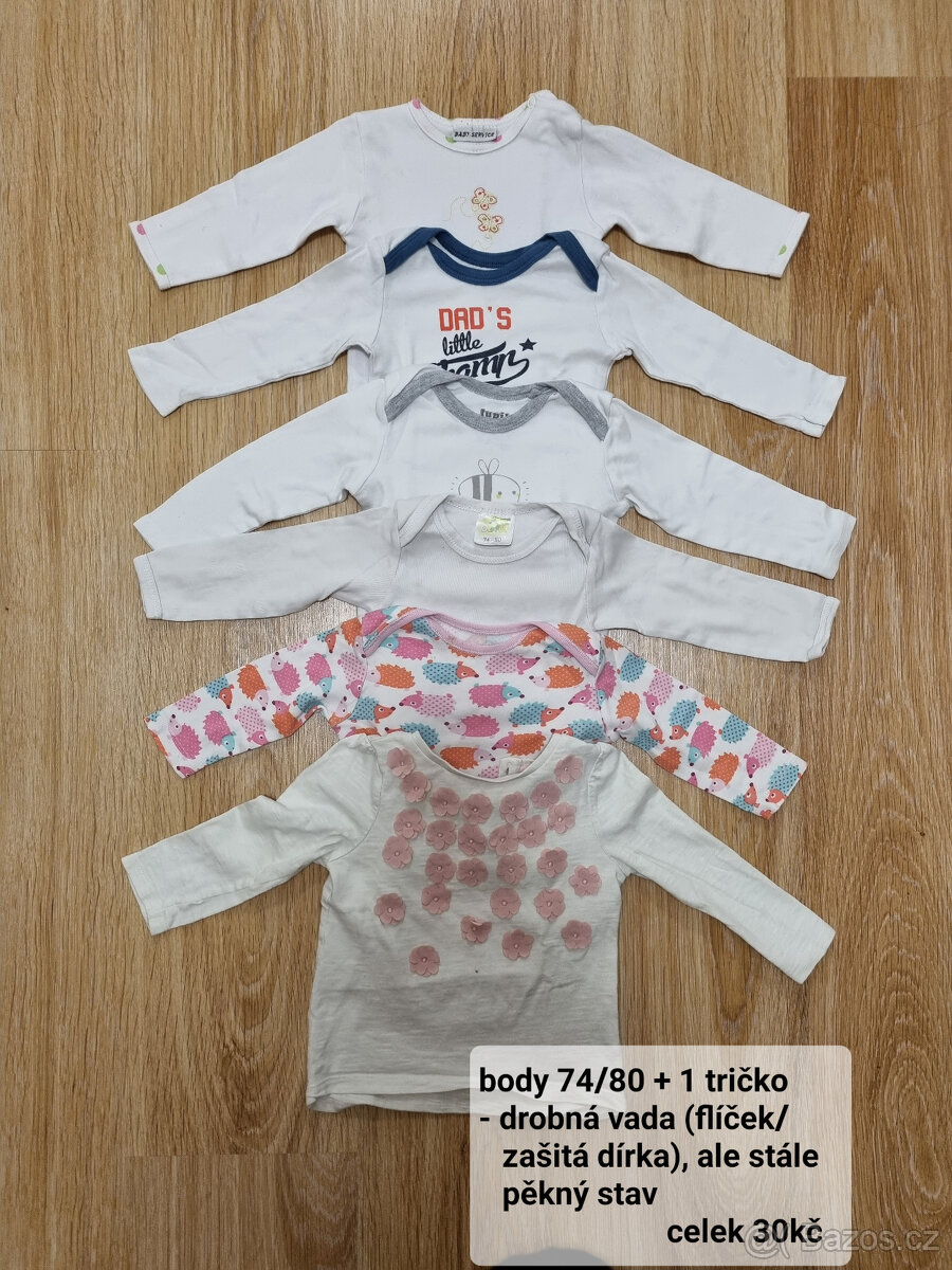 dětské oblečení body a trika 74/80 - 7