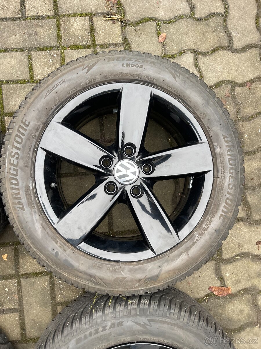 ORIGINÁL Alu Volkswagen, Škoda R16, 5x112 - TOP STAV, ZIMNÍ - 7