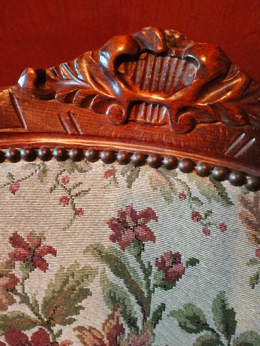 Vintage italské gobelínové křeslo. - 7